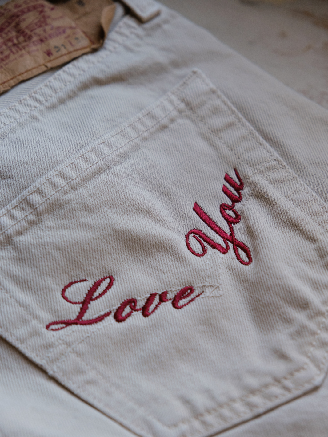Free embroidery on your own jeans