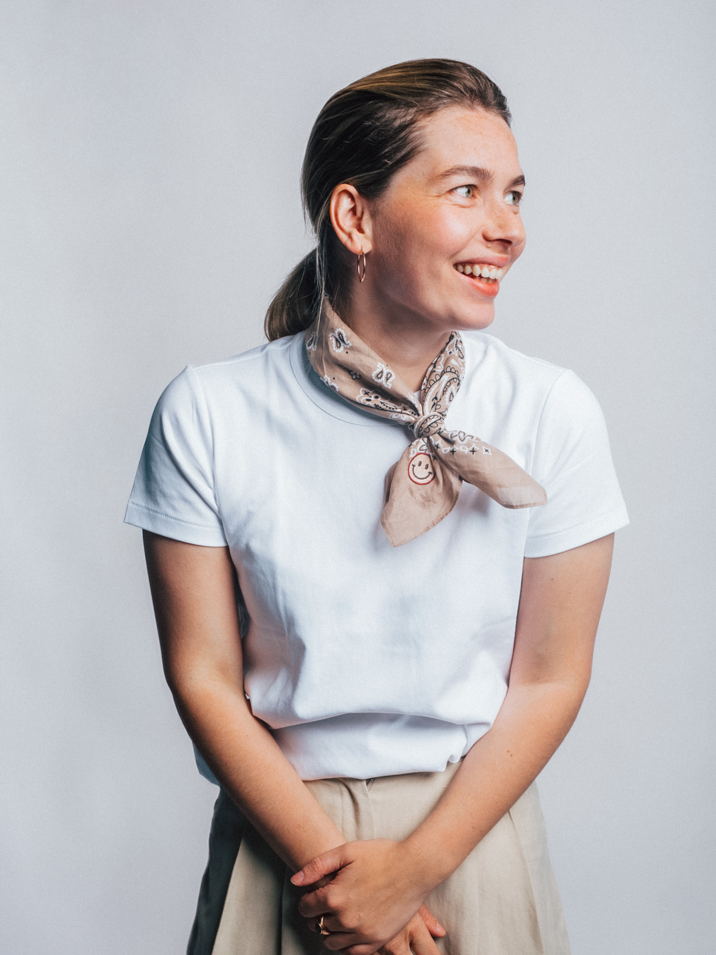 Flora Bandana Beige Smiley