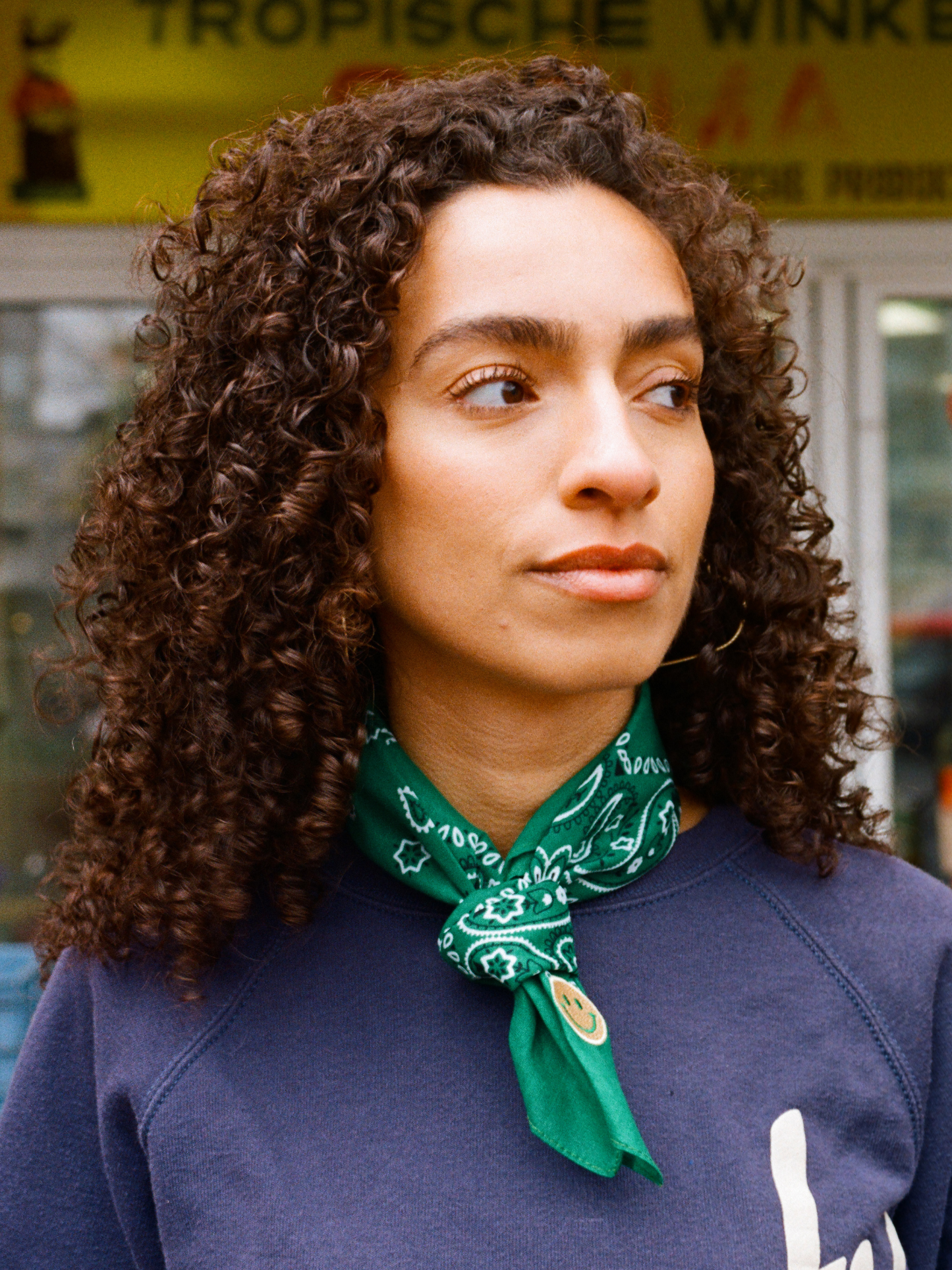 Flora Bandana Green Smiley