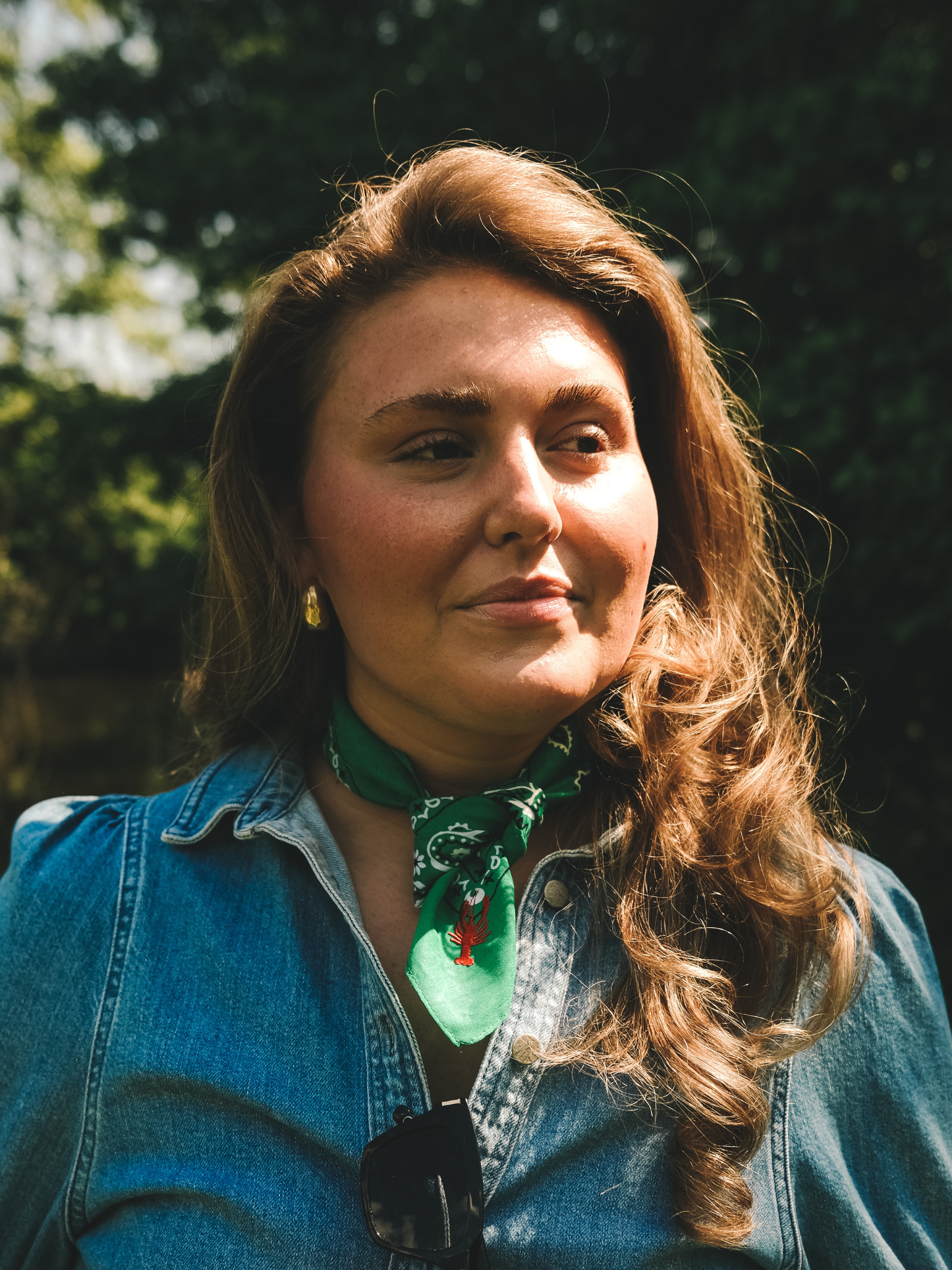 Flora Bandana Green with Lobster