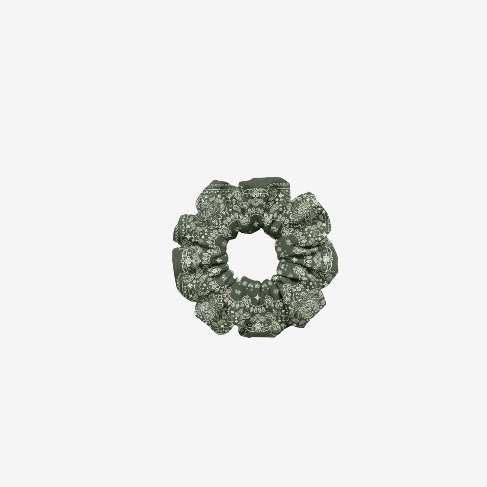 Scrunchie Green Paisley