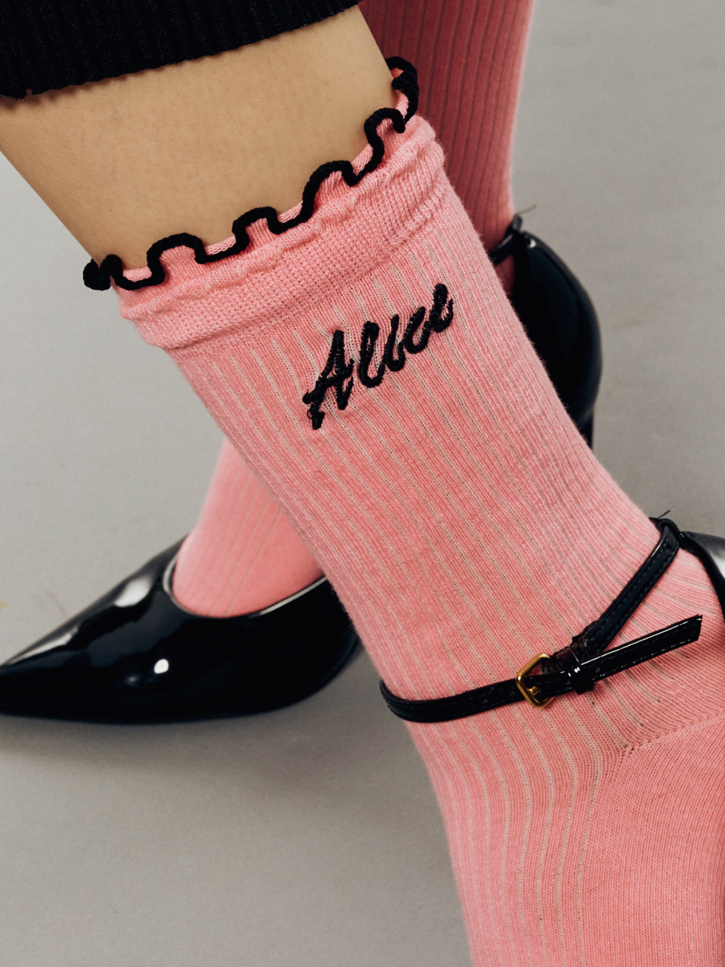 Jolie Pink Ruffle Sock Size 36-42