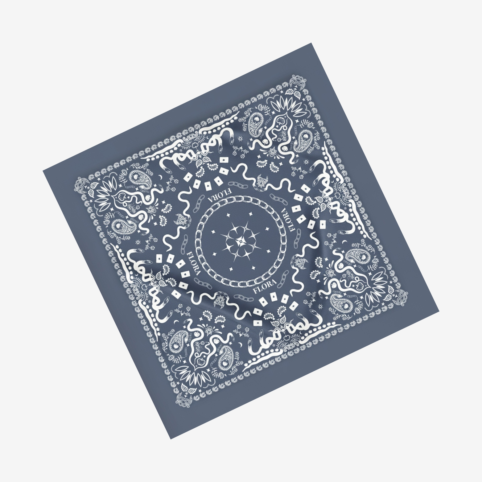 Cotton Scarve Blue 65 x 65 cm