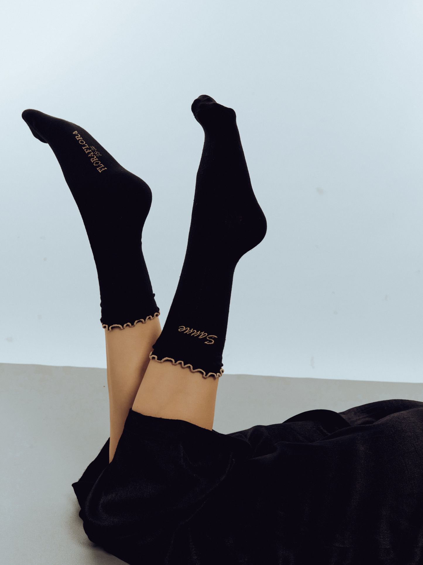 Jolie Black Ruffle Sock Size 36-42