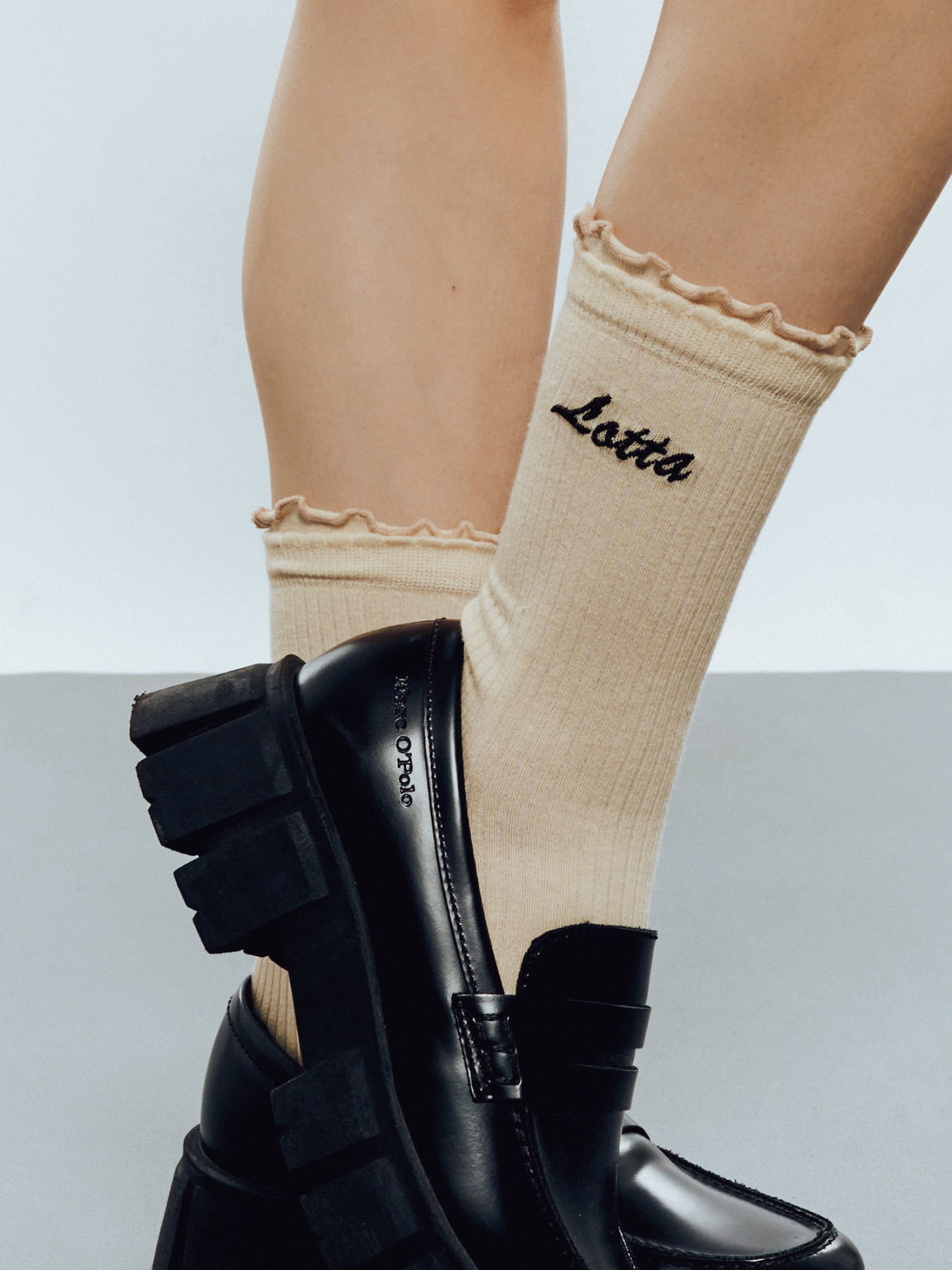 Jolie Creme Ruffle Sock Size 36-42