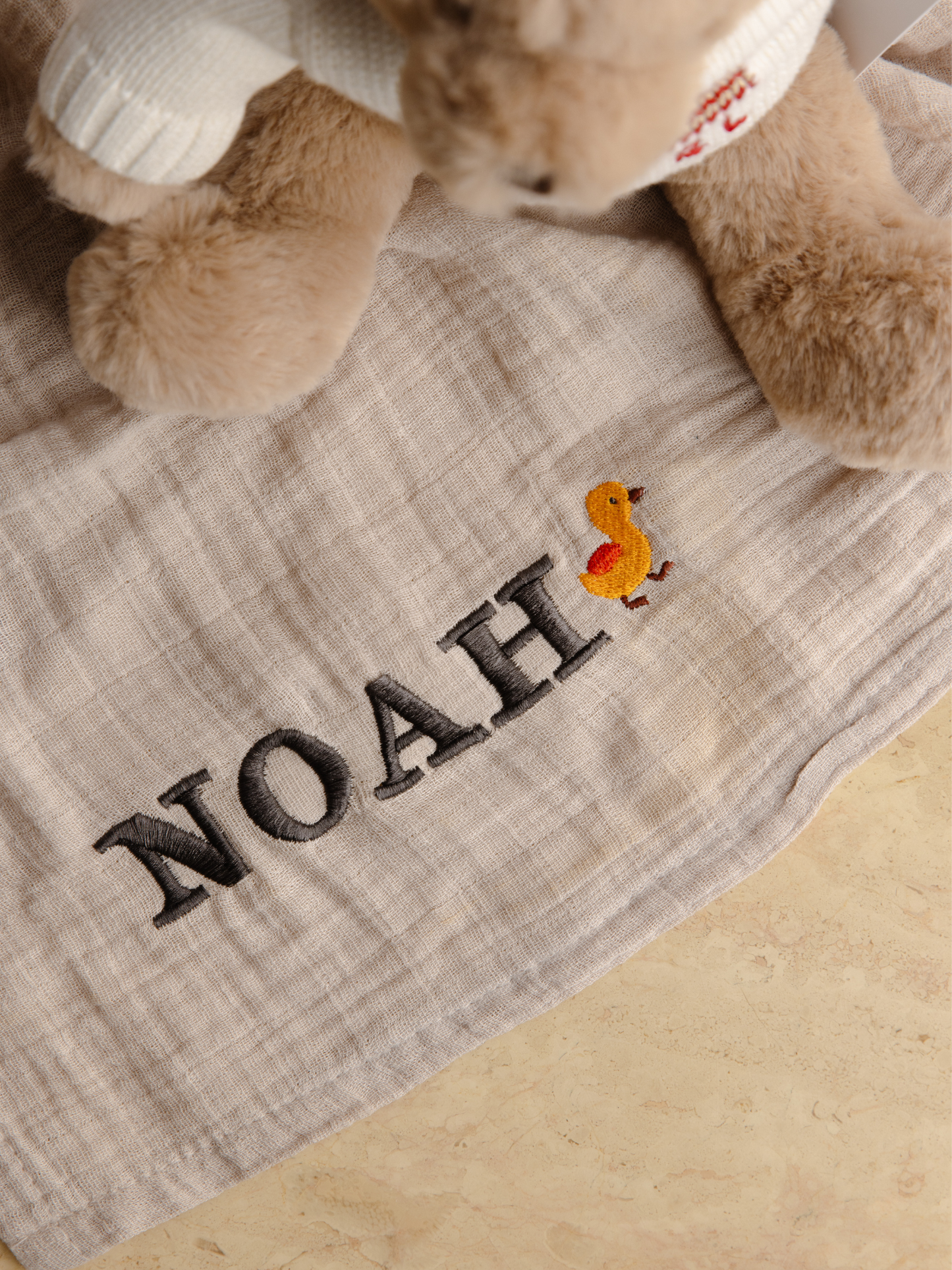 Customized Nora Muslin Cloth Soft Sand 70 x 70 cm
