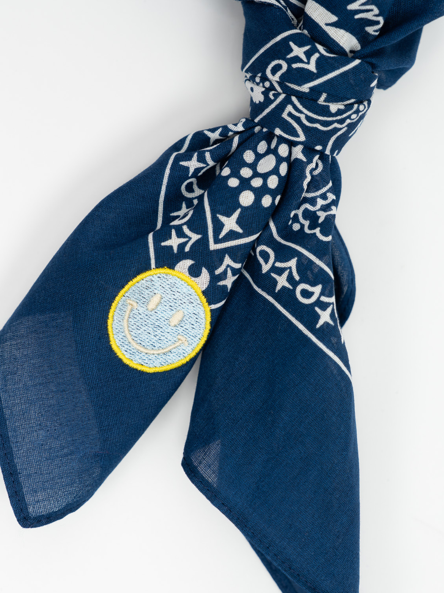 Flora Bandana Navy Blue Smiley