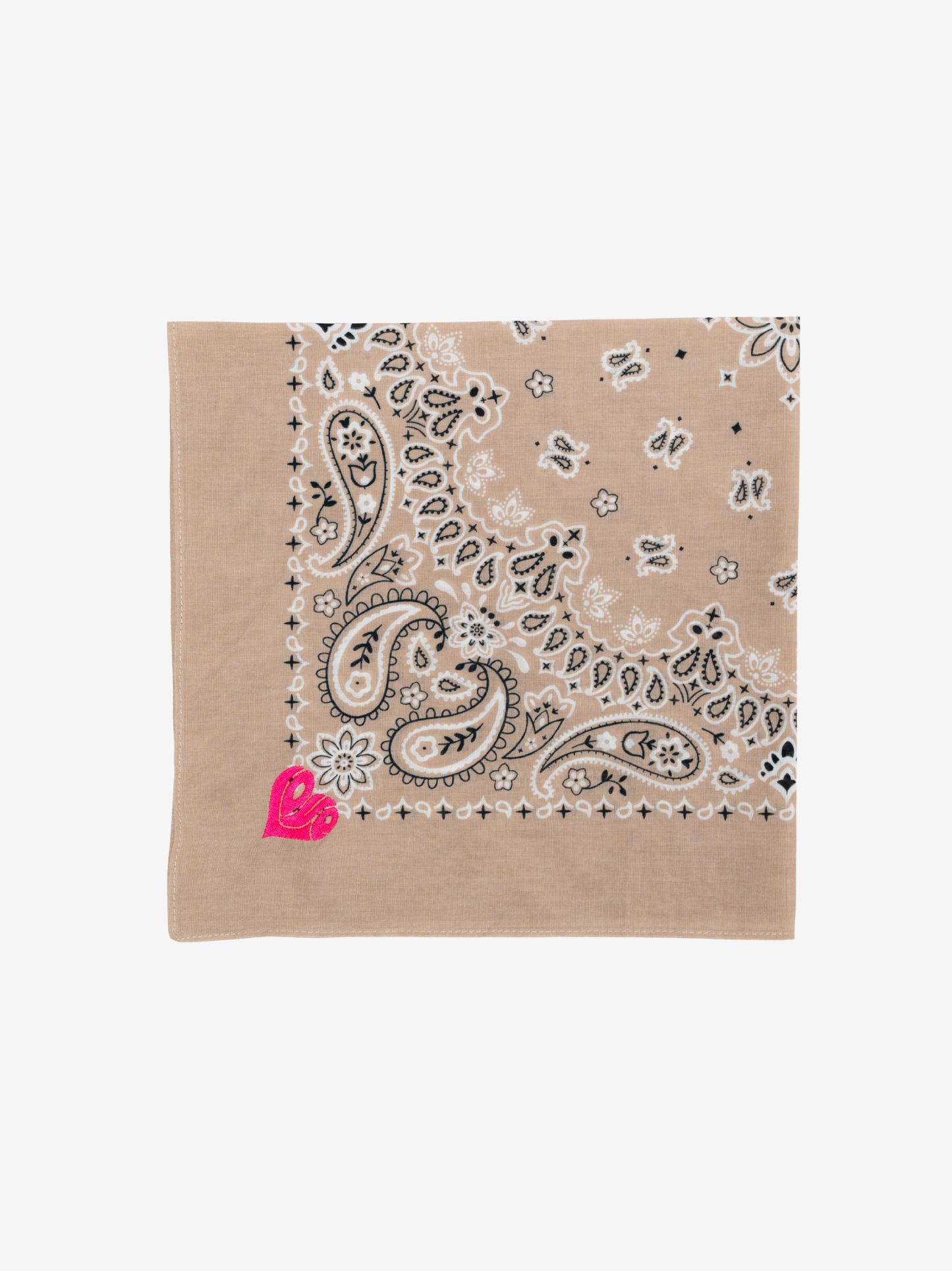 Flora Bandana Beige Love Heart