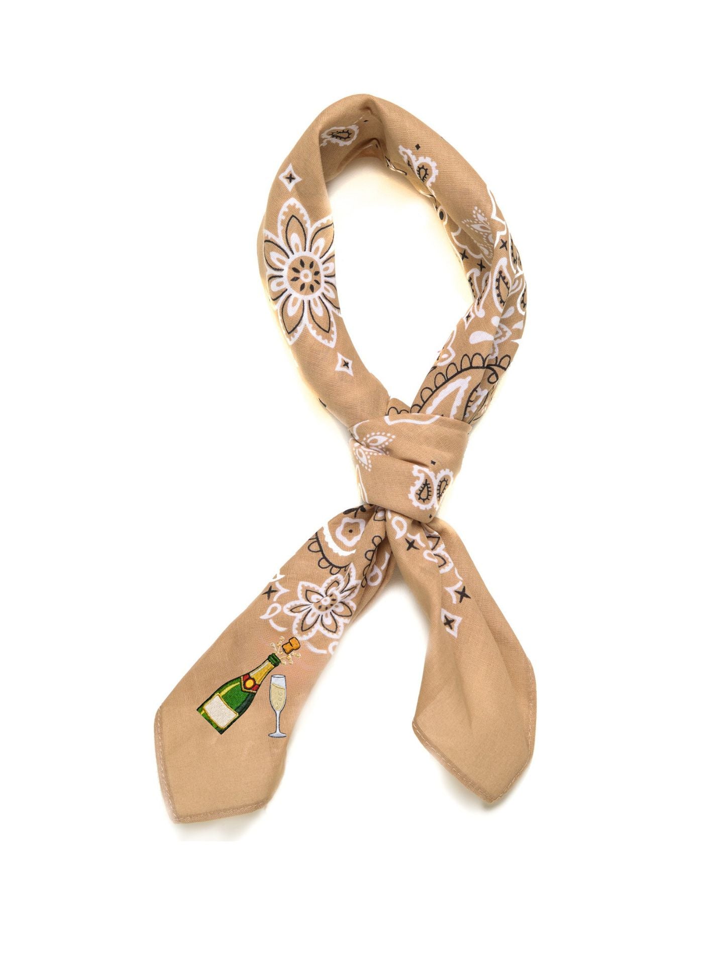 The Fête Bandana with Champagne pop embrodery